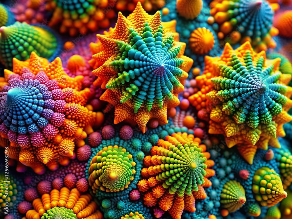 Poster macro photography: radical & exponential forms in mathematics – abstract colorful shapes