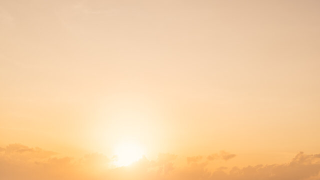 ellow Sky, Sunset sky clouds in the morning with Orange, Yellow sunrise, Horizon nature Golden hour Warm morning sunrise only nature summer sky Background