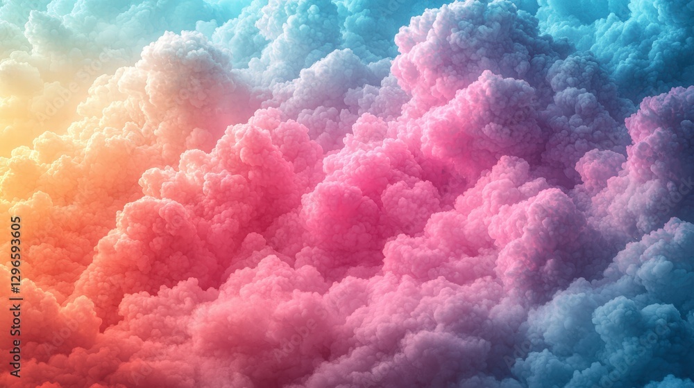 Poster vibrant and colorful background of clouds creating a bright and dreamy atmosphere