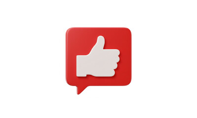 Fototapeta premium Ultra Realistic 3D Vector Like Icon: Red Heart Bubble on Pure White Background