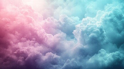 Airplane flying through a beautiful cloudy sky with fluffy white clouds surrounding its flight path