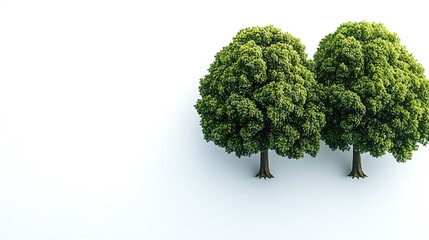 Two trees on white background, nature, idyllic, use for environmental or nature-themed projects