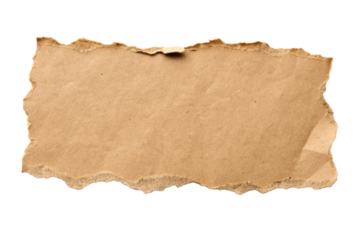 Blank aged paper piece with torn edges suitable for crafting and artistic projects in natural settings, cut out