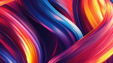 Naklejka premium Abstract swirls of vibrant colors. Dynamic paint strokes. Possible use Background design, wallpaper, digital art