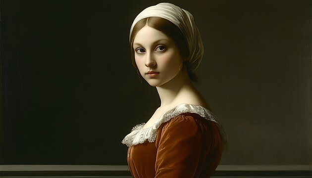 Naklejki Portrait of a Woman in 17th Century Dress