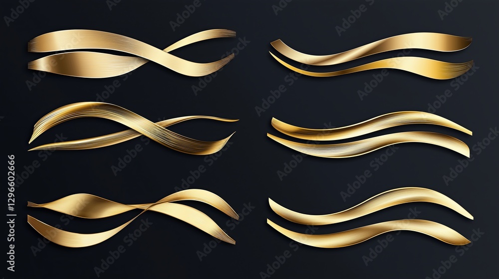 Poster A set of golden lines forming an elegant minimalist pattern.