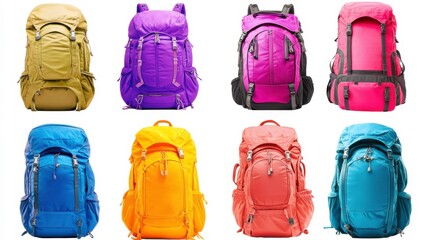 Fototapeta premium Trendy Bags in Bright Colors on White Background