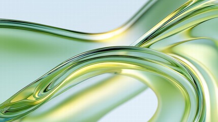 green glass and Liquid matte abstract wave. 3d rendering illustratiuon.