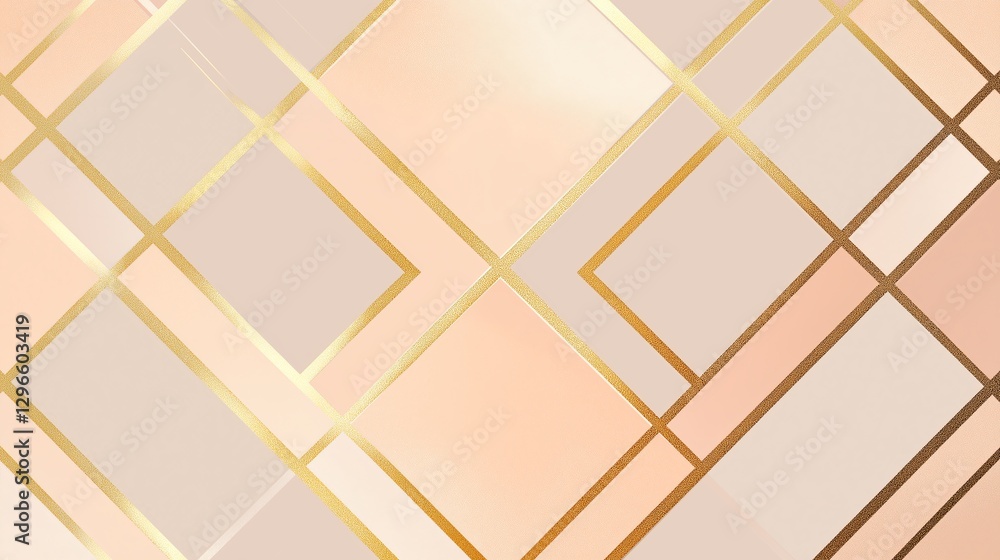 Aufkleber a set of golden lines forming an elegant minimalist pattern.