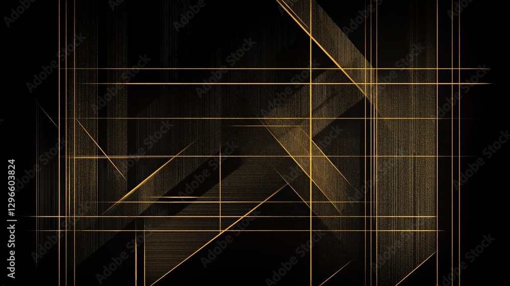 Poster A set of golden lines forming an elegant minimalist pattern.