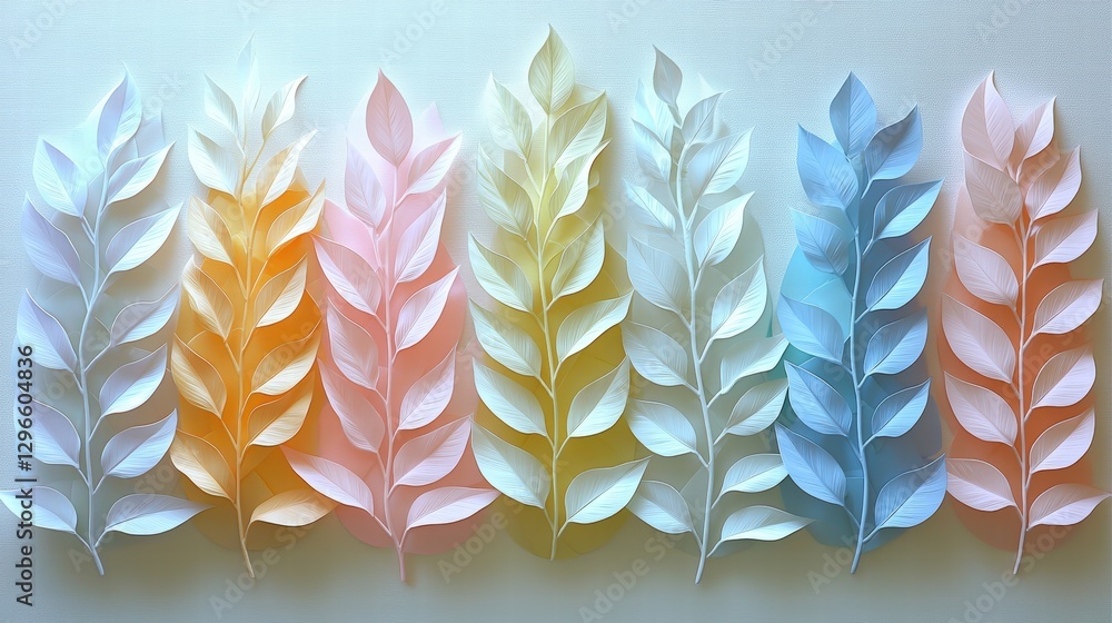 Poster A group of various leaves displaying different shapes and colors capturing the essence of nature