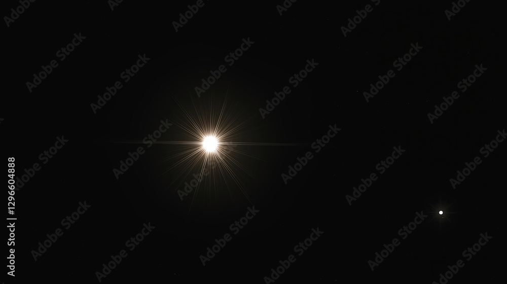 Poster a single bright planet in the middle of a deep black void