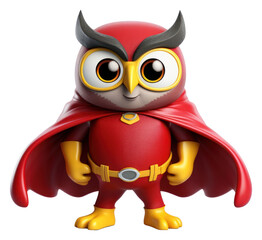 Obraz premium PNG Super hero owl toy white background representation.