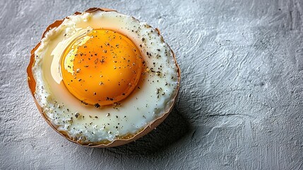 An egg with a cracked revealing the bright yolk inside symbolizing the beginning of new life