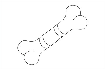 Fototapeta premium Dog bone continuous single line drawing animal paw icon outline vector icon