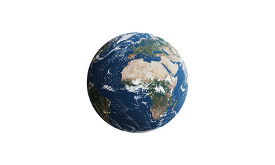 Naklejka premium Highly Realistic 3D Rendered Earth Globe Icon: Perfect for School, Science, and Travel Projects