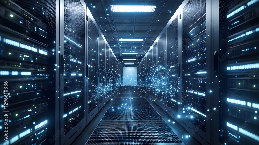 Aufkleber a high-tech server room filled with iot devices and 524eda2e-2c4a-46c8-a800-35c16a8c7639 2 showcasin