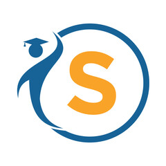 Initial Human Logo combine with letter S vector template