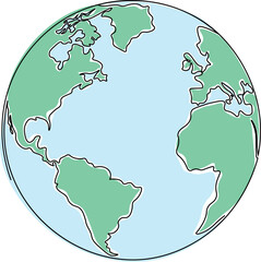 World map on globe