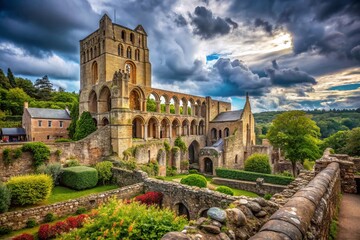 Obraz premium Majestic Jedburgh Abbey Ruins, Scottish Borders - Historic Landmark Photo