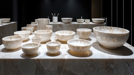 Contemporary table display with multiple bowls arranged aesthetically for stylish dining experience