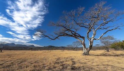 Obraz premium African Savanna Tree & Clouds