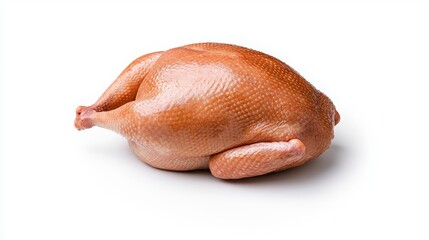 Raw Whole Duck on White Background