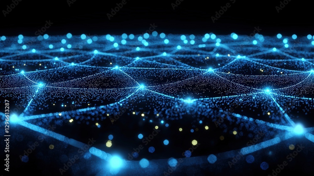 Aufkleber network of glowing lights creating a vibrant web of connectivity and digital communication