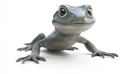 Obraz premium Cute lizard portrait on clear white background