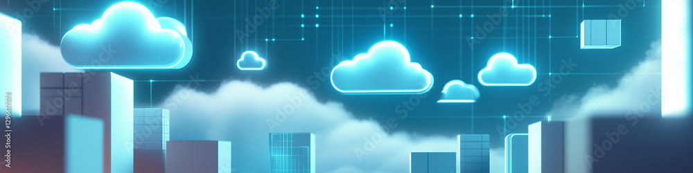 Poster cloud computing digital information and cyberspace background