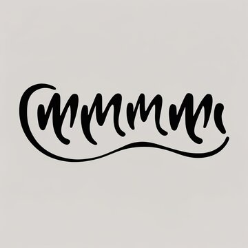 mmm Symbol in Elegant Black Calligraphy on Gray Background