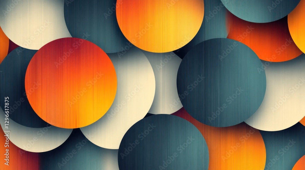 Poster abstract colorful circles pattern: a vivid tapestry of overlapping shapes