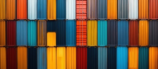 Colorful Cargo Containers: A Vibrant Stack of Shipping Containers
