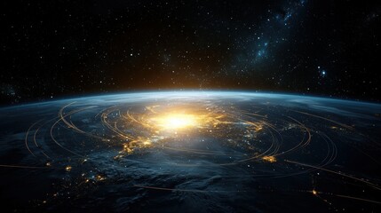 High-resolution image of earth from space showcasing landmasses and oceans with a black background