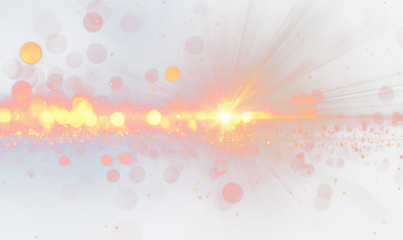 Sun Rays and Glowing Flares with Colorful Bokeh Effect Isolate on Transparent Background, cutout, png