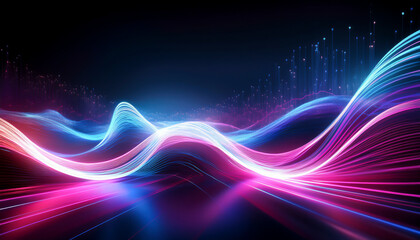 Motion blur background Colorful light trails with motion effect. Illustration of high speed light effect on black background. generative AI.