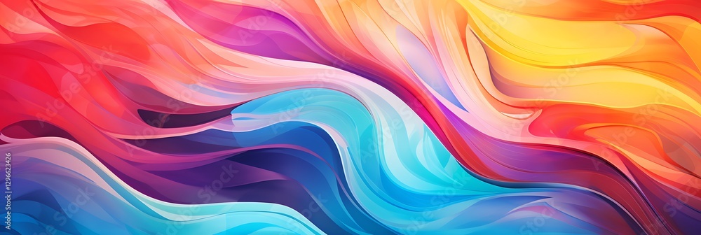 Poster vibrant swirls of color: an abstract swirl of colorful paints dance across the frame, with dynamic p