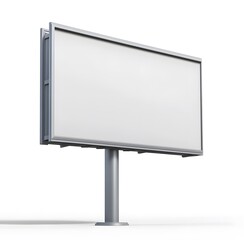 A Large Blank Advertising Billboard Structure on a White Background
