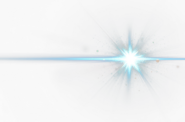 Blue light Bright Lens Flare Effect Isolate on Transparent Background, cutout, png