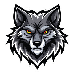 a powerful wolf head with sleek sharp edges illustration design