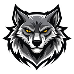 a powerful wolf head with sleek sharp edges illustration design