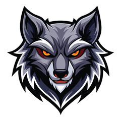 a powerful wolf head with sleek sharp edges illustration design