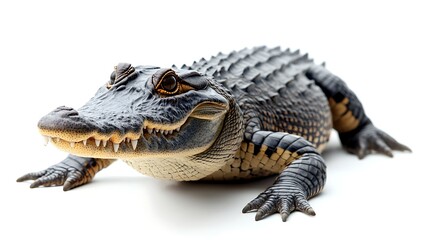 Obraz premium Alligator Profile Against White