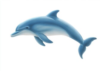 Realistic Blue Dolphin Figure Swimming in Transparent Water