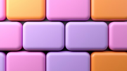 Multicolored Pastel Rectangular Blocks Arranged in a Grid Pattern Graphic Composition With Soft Rounded Edges