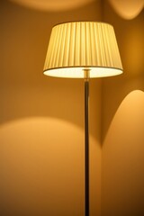 Art photograph, Minimalist interior, classic floor lamp slender metallic stand