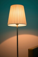 Art photograph, Minimalist interior, classic floor lamp slender metallic stand