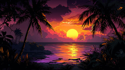 Tropical Sunset Fantasy