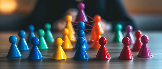 Colorful figures representing organizational structure