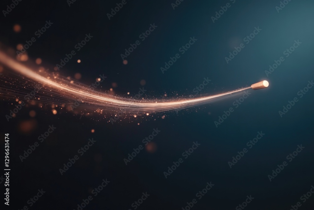 Poster vibrant abstract design of interlocking circles and lines forming shape of conductor baton surrounde